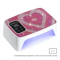 Pink rhinestone heart pattern UV LED nail lamp with US standard plug specifications - Heart Rhinestone Nail Lamp US Plug / White