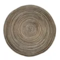 Vista superior de la textura en espiral de este mantel individual de ramio trenzado - 18cm / Café