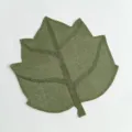 Green leaf woven placemat, handmade paper rope table mat, natural style home decor detail - 37*40cm / Dark Green