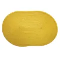 Set de table ovale en PP tisse jaune detail, sous-plat isolant pour cuisine et salle a manger. - 30*45cm / Jaune