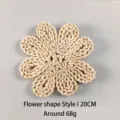 Hand-woven straw flower wall decor, style I, 20cm diameter, bohemian home accent - Small Flower / 20cm