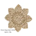 Bohemian hand-woven straw wall basket decoration, 30cm flower shape wall hanging - Octagonal Flower / 30cm