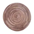 Mantel individual redondo nórdico de ramio y algodón tejido marrón beige de mesa - Café Satinado