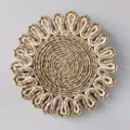 Natural corn husk braided placemat flower shape heat resistant table mat kitchen decor - Sunflower / Diameter 26cm
