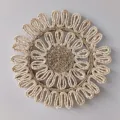 Natural corn husk woven placemat flower shaped heat resistant dining table decorative mat - Flower Shape B / Diameter 35cm