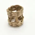 Natural woven water hyacinth napkin ring rustic table decor handmade table ring holder style - Cattail Hollow Napkin Ring