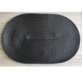 Set de table ovale noir en tressé PP style nordique tapis de table résistant à la chaleur - 30*45cm / Noir