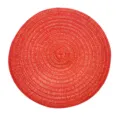 Mantel individual redondo tejido rojo y dorado, resistente al calor con textura duradera - 18cm / Rojo