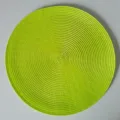 Tovaglietta tonda verde in PP intrecciato, vista dettagliata, tappetino termico. - 38 cm / Verde erba
