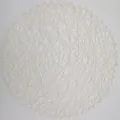 Moderne minimalistische ronde papieren touw placemat, chaotisch geweven ontwerp, hittebestendig. - 38 cm / Wit