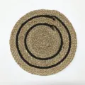 Tenture murale en paille tressée artisanale tapis décoratif style boho chambre ronde - Jacinthe d'eau