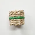Anello portatovagliolo in paglia intrecciata naturale decorazione tavola rustica - 5*4cm / Verde