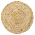 Tovaglietta rotonda in paglia intrecciata a mano tappetino termoresistente in fibra naturale. - 11cm / Bucce di mais