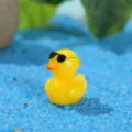 Miniature yellow resin duck figurine with sunglasses for fairy garden or desktop decor - Male Style (With Sunglasses) / 20x22x15mm