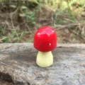 Red and yellow resin mushroom figurine for micro landscape and succulent pot decor - Large Version / 3.5cm / Red