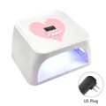 Vista detallada de la lámpara de uñas UV LED con forma de corazón y enchufe estándar de EE. UU. - Corazón Rosa / Enchufe EE. UU.