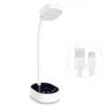 Close-up of a white desktop UV LED nail lamp showing LED beads and USB charging cable - M7 Rechargeable Style (qt0837) / White
