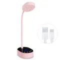 Pink rechargeable LED nail lamp with a detailed view of its USB charging cable - M7 Rechargeable Style (qt0837) / Pink