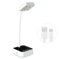 Professional white rechargeable LED lotus desk lamp for nail art manicure with USB-C cable - M9pro Rechargeable Style (qt0837) / White