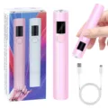 Lampada per unghie UV portatile rosa con schermo digitale e cavo di ricarica USB - Modello YZ08 Potenziato (Rosa)