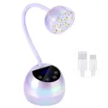 Lámpara de uñas LED UV recargable con cuello de cisne flexible, acabado perlado y temporizador - Estilo de Inducción / Púrpura Galvanizado
