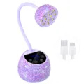 Lampada LED per unghie ricaricabile con strass viola e cavo USB per manicure rapida - Stile a Induzione / Purple With Rhinestones