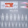 Tabella taglie dettagliata per 150 tip stiletto per allungamento unghie in gel - Stampo Francese Stiletto 02 (150 Pezzi)