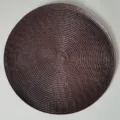 Tovaglietta rotonda in tessuto PP, lavabile termoresistente dettaglio per sala da pranzo. - 38 cm / Marrone scuro