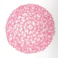 Ronde roze geweven papieren placemat, moderne minimalistische tafelmat voor de eetkamer. - 38 cm / Roze