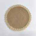 Set da tavola rotondo in juta con bordo in pizzo di carta, decorazione minimalista. - 20cm / Pizzo Beige