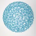 Blauwe ronde papieren touw placemat, modern minimalistisch gewoven tafelisolatiemat. - Blauw