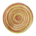 Mantel individual redondo tejido en espiral nórdico, tapete de algodón amarillo y naranja - Amarillo Teñido Satinado