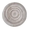 Mantel individual redondo trenzado de algodón y ramio con patrón de espiral - Gris jaspeado