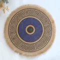 Tovaglietta rotonda in juta con frange, tappetino intrecciato decorativo da pranzo geometrico etnico. - 38 cm / Stile Nappina 5