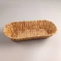 Natural hand-woven oval straw storage basket for serving snacks, fruit, and bread - 32x13x7cm / Original Color