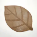 Tovaglietta in carta tessuta a forma di foglia, decorazione rustica per tavolo da pranzo. - Marrone scuro