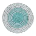 Tovaglietta tessuta nordica, tappetino da tavola rotondo in cotone sfumato, verde acqua. - 18cm / Sfumatura Blu Chiaro