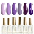 6-color purple UV LED gel nail polish set close-up - 6 Color Set 01