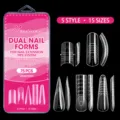 Dettaglio forme doppie per unghie trasparenti, 5 stili e 15 taglie, set da 75 pezzi - 75 Pezzi/Confezione / Set Dual Form 01