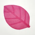 Tovaglietta intrecciata a forma di foglia rosa per decorazione tavola cucina festa - Rosso rosa