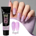 Close-up of mauve shimmer nail extension gel showing glossy and frosted finish effects - B03 Mauve Shimmer / 15g Pack