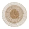 Set de table rond tressé nordique, napperon en fil de coton dégradé marron et blanc pour repas. - Café clair dégradé