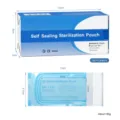 Detail view of self-sealing sterilization pouches with dimensions for nail tools. - Nail Sterilization Pouch Style 01 (qt0872) / 200 Pieces/Pack (57*130mm)