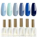 6-kleuren blauwe uv led gel nagellak set met staaltjes - 6 Kleuren Set 07