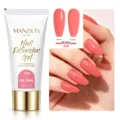 High quality DK Pink nail extension gel showing both glossy and frosted nail finishes - DK. Pink (A08)