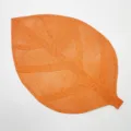 Orange leaf shaped paper placemat table mat decorative placemat for home restaurant and party decor - Orange
