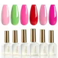Detail van 6-kleuren UV LED nagelgel set met bijbehorende swatches op witte basis. - 6 Kleuren Set 16