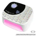 Vista detallada de la lámpara UV LED S60 con pedrería de lujo y enchufe europeo - Lámpara de Uñas S60 Enchufe - Blanco Enchufe UE / Blanco