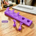 Macro view of purple nail art tips display stand and holder set for DIY practice - Non-Magnetic Heart Nail Stand / Purple
