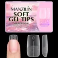 Ματ μαλακά gel tips νυχιών με βοηθητική γραμμή σετ 240 τεμαχίων για επέκταση - Στυλ Slim Straight Με Γραμμές Ευθυγράμμισης (A07)